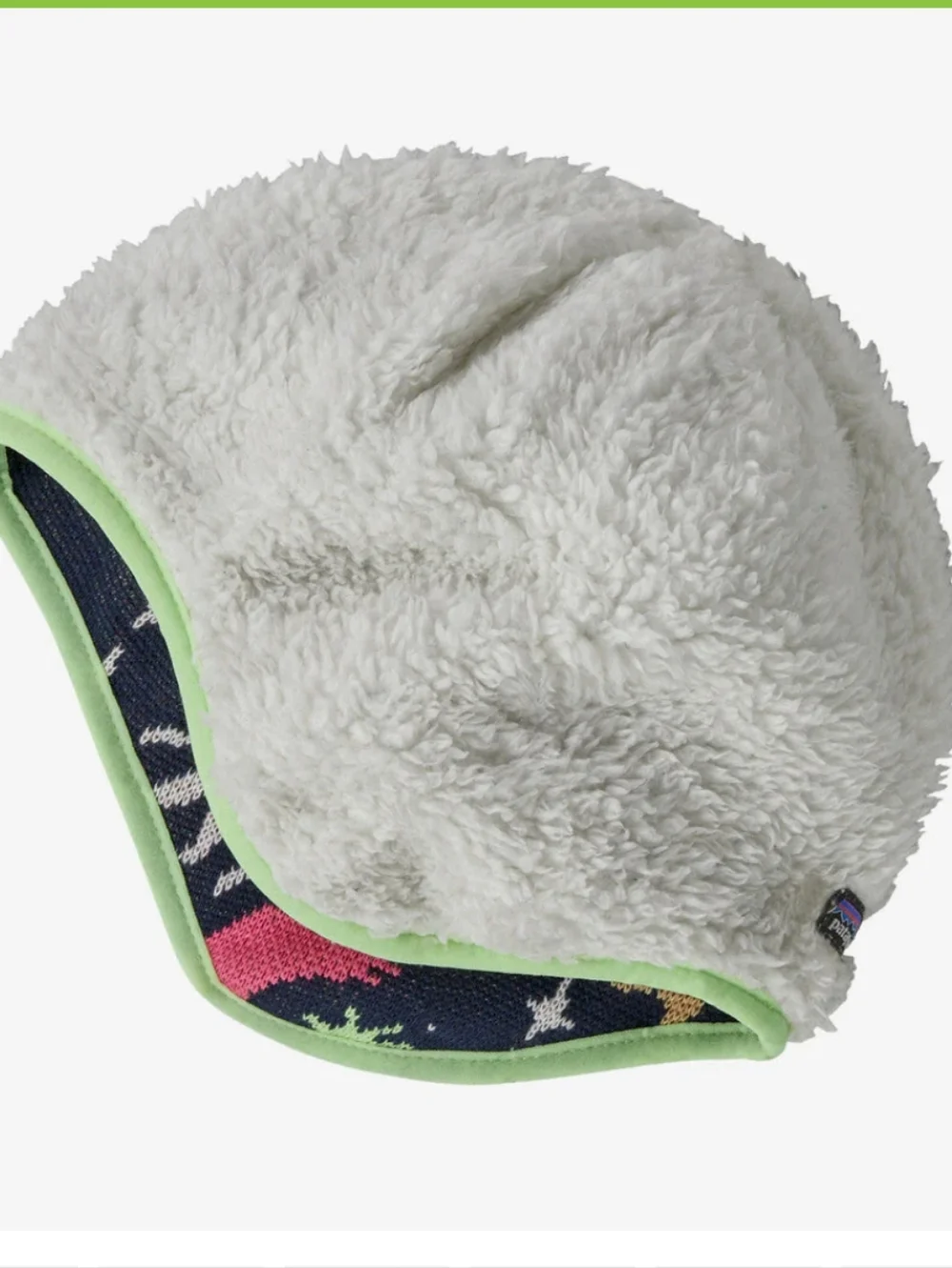 Patagonia Baby Reversible Hat Stars And Moon White Green Print
